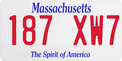MA license plate 187XW7