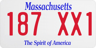 MA license plate 187XX1