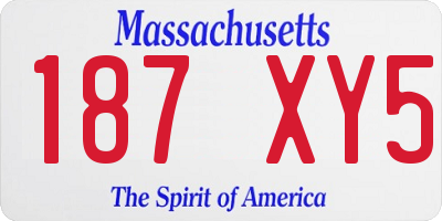 MA license plate 187XY5