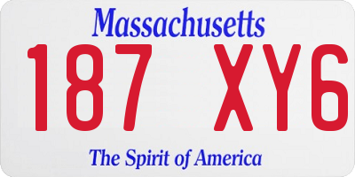 MA license plate 187XY6