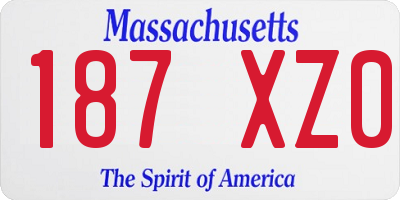 MA license plate 187XZ0
