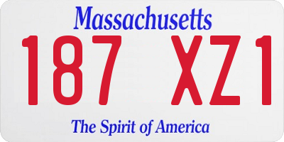 MA license plate 187XZ1