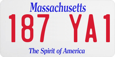 MA license plate 187YA1
