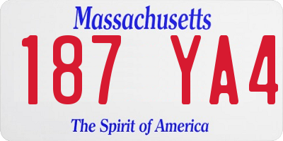 MA license plate 187YA4