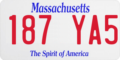 MA license plate 187YA5