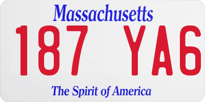 MA license plate 187YA6