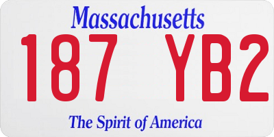 MA license plate 187YB2