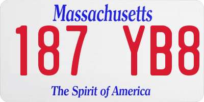 MA license plate 187YB8