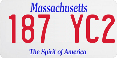 MA license plate 187YC2