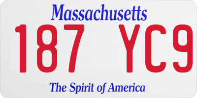MA license plate 187YC9