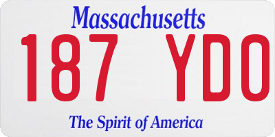 MA license plate 187YD0