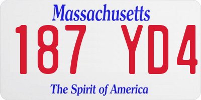 MA license plate 187YD4
