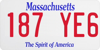 MA license plate 187YE6