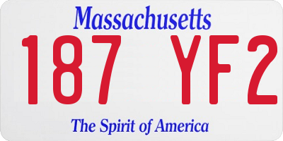 MA license plate 187YF2