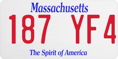 MA license plate 187YF4