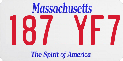 MA license plate 187YF7