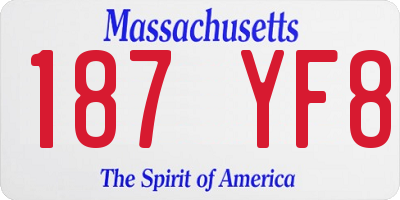 MA license plate 187YF8
