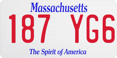 MA license plate 187YG6