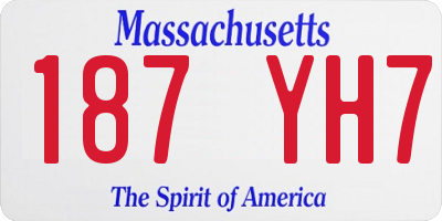 MA license plate 187YH7