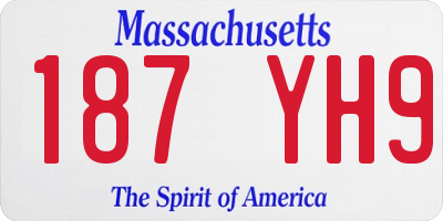 MA license plate 187YH9