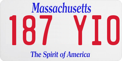 MA license plate 187YI0