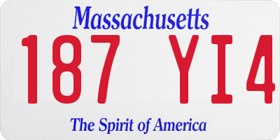 MA license plate 187YI4
