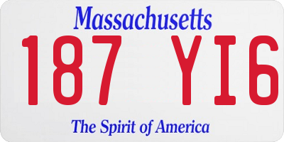MA license plate 187YI6