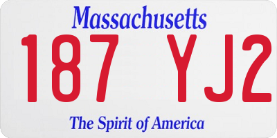 MA license plate 187YJ2