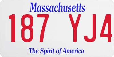 MA license plate 187YJ4