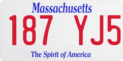 MA license plate 187YJ5