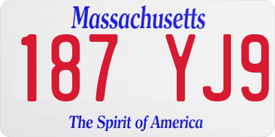MA license plate 187YJ9