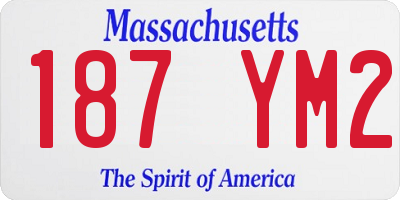 MA license plate 187YM2
