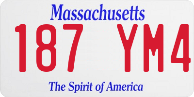 MA license plate 187YM4