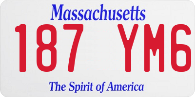 MA license plate 187YM6