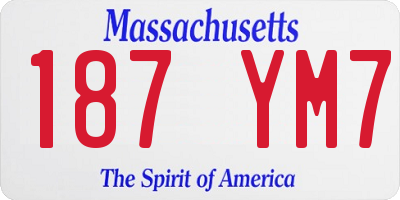 MA license plate 187YM7