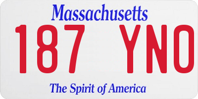 MA license plate 187YN0