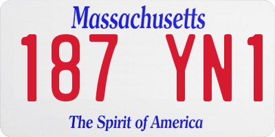 MA license plate 187YN1