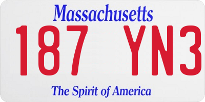 MA license plate 187YN3