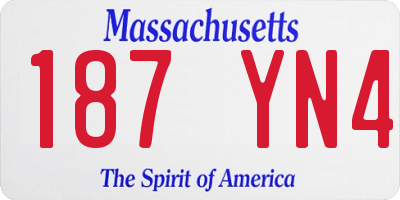 MA license plate 187YN4