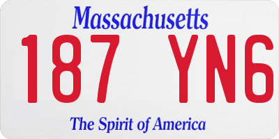 MA license plate 187YN6