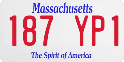 MA license plate 187YP1