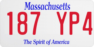 MA license plate 187YP4