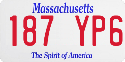 MA license plate 187YP6
