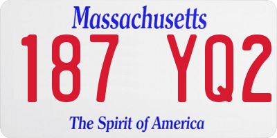 MA license plate 187YQ2