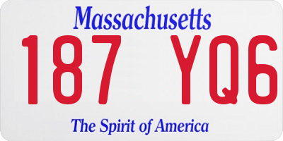 MA license plate 187YQ6