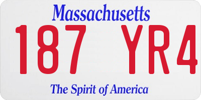 MA license plate 187YR4