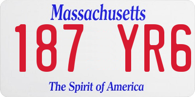 MA license plate 187YR6
