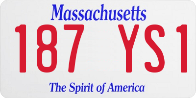 MA license plate 187YS1