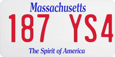 MA license plate 187YS4