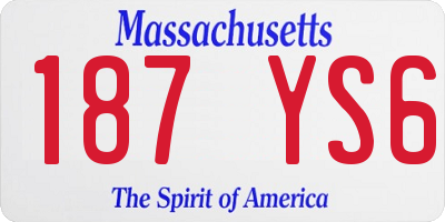 MA license plate 187YS6
